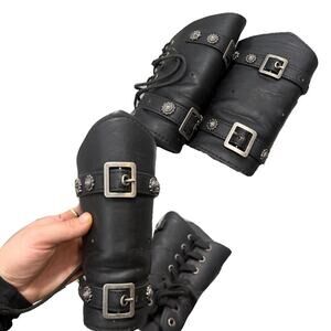 Gothic Leather Wrist Cuffs